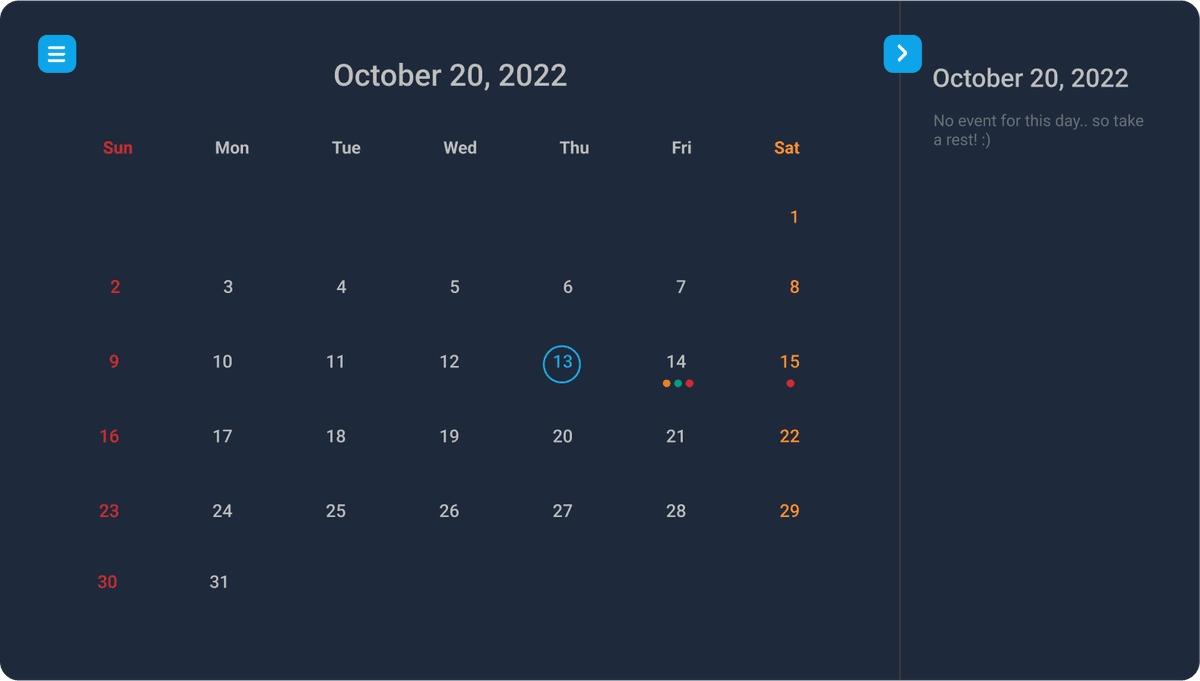 Evo TailwindCss Calendar